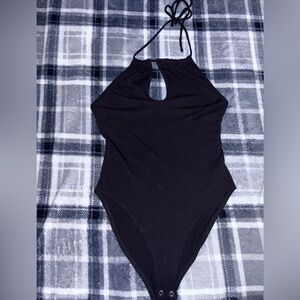 black halter neck bodysuit